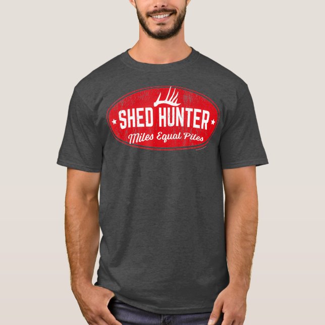 Camiseta Whitetail Antler Shed Hunter Miles Equal Piles (Frente)