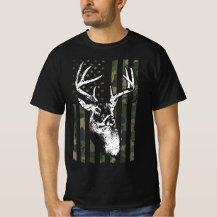 Camiseta Whitetail Buck Deer Hunting EUA Camouflage América
