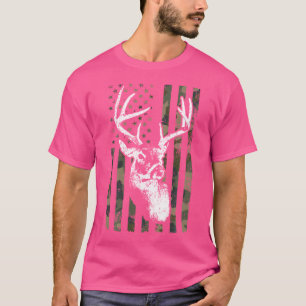 Camiseta Whitetail Buck Deer Hunting Eua Camouflage América