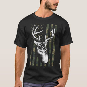 Camiseta Whitetail Buck Deer Hunting Eua Camouflage América