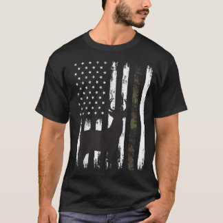Camiseta Whitetail Deer Hunter Buck Camo American