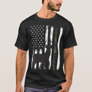 Camiseta Whitetail Deer Hunter Gifts Buck Camo Amer