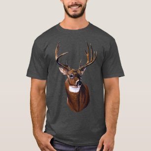 Camiseta Whitetail Deer Portrait Antlers Wildlife Gift