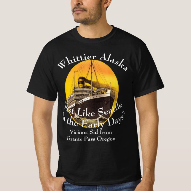 Camiseta Whittier Alaska Igual a Seattle no início (Frente)