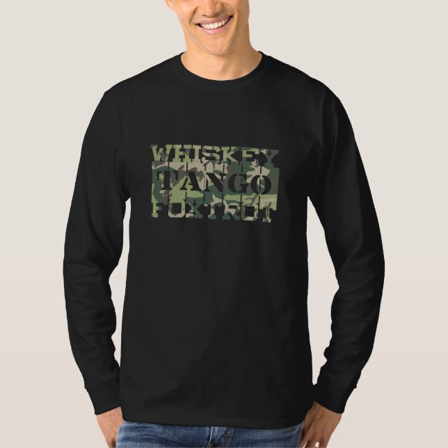 Camiseta Whkey Tango Foxtrot WTF Camuflagem Verde (Frente)