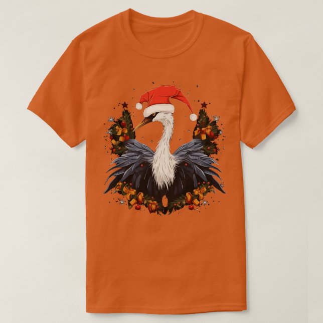 Camiseta Whooping Crane Christmas (Frente do Design)