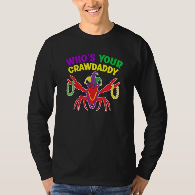 Camiseta Whos Your Crawdaddy Crawfish Jester Mardi Gras (Frente)