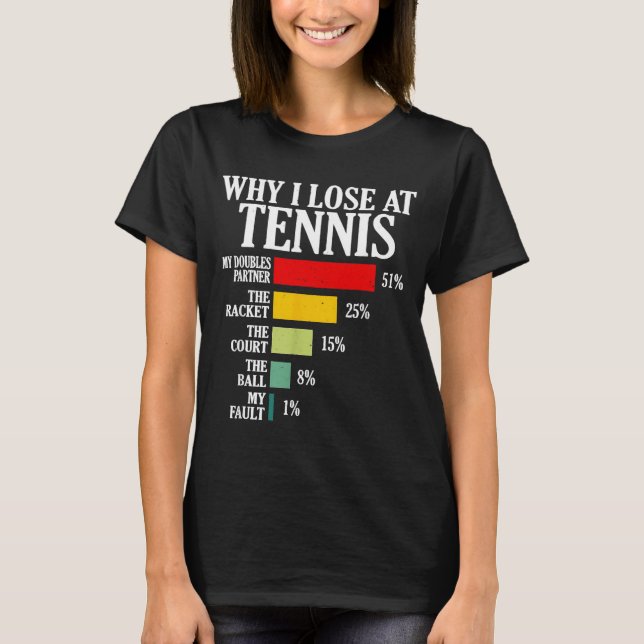 Camiseta Why I Lose At Tennis Funny Tennis Player Quote  (Frente)
