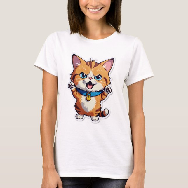 Camiseta Why So Silent? – Confused Cat Sticker (Frente)