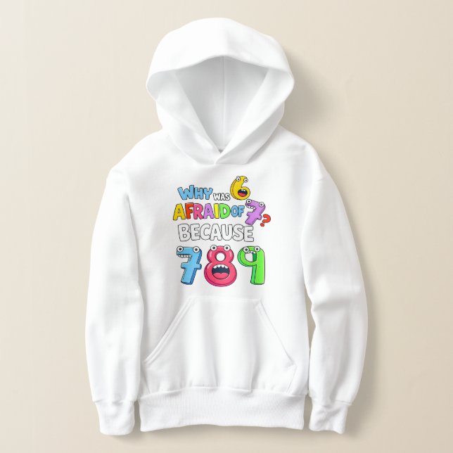 Camiseta Why Was 6 Afraid of 7 Funny Math Hoodie (Postura )