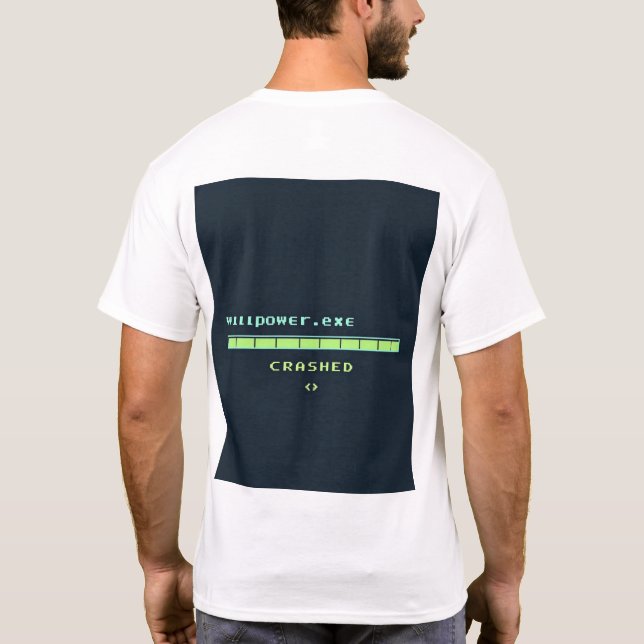 Camiseta Wi-Fi vs Willpower – Funny Tech (Verso)
