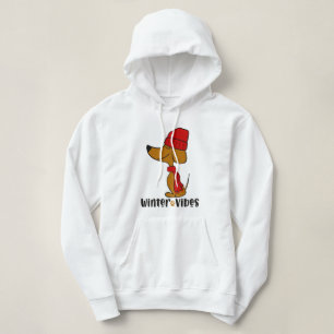 Camiseta Wibes de inverno Dachshund Hoodie Sweatshirt