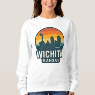 Camiseta Wichita Kansas Skyline Sunset Cidade Retroativa