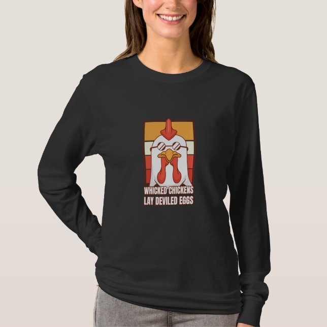 Camiseta Wicked Chickens Lay Deviled Eggs Costume Halloween (Frente)