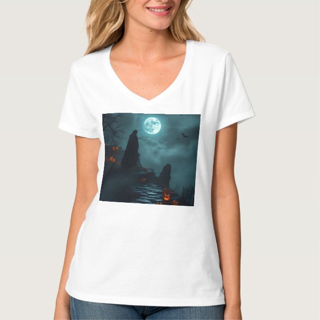 Camiseta Wicked Gothic Vampire Glow Tee 🌕🦇 (Frente)