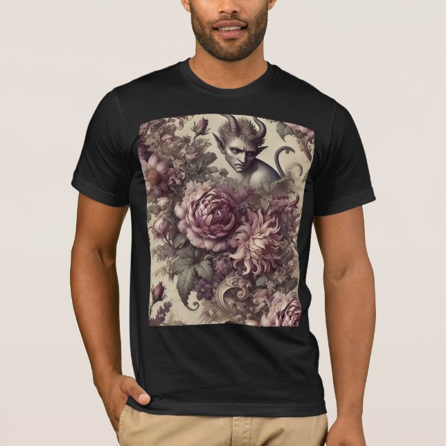 Camiseta Wicked Plum Petals – Gothic Wearable Art (Frente)