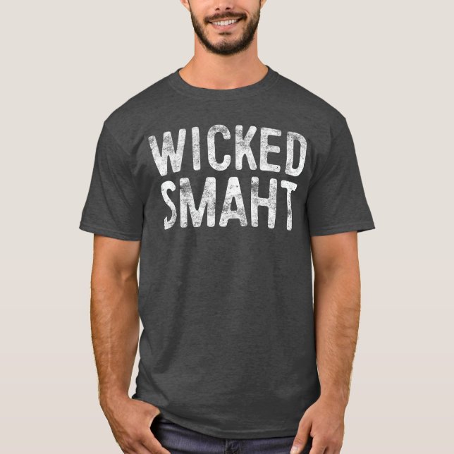 Camiseta Wicked Smaht Funny Boston Massachusetts family (Frente)