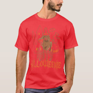 Camiseta Wiener Dog Witch Castle Pumpkin Happy Halloweenie