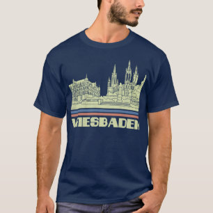 Camiseta Wiesbaden City Gift Alemanha Cidade Silhouette Sky
