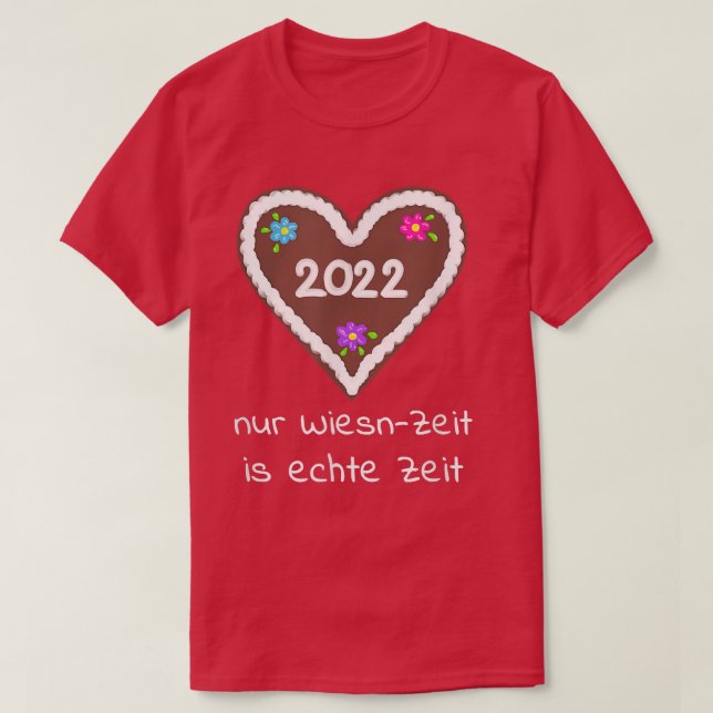Camiseta Wiesn 2022 Bavarian Gingerbread Heart Funny Saying (Frente do Design)