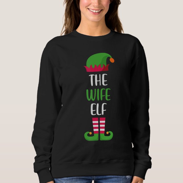 Camiseta Wife Elf Family Matching Group Christmas Pajama (Frente)
