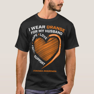 Camiseta Wife I Wear Orange For My Husband Leukemia