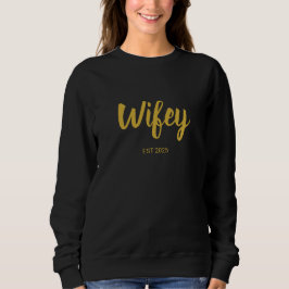 Camiseta Wifey Custom Gold Bride, Fiance Gift
