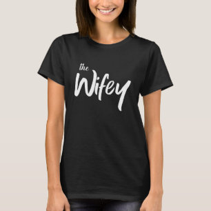 Camiseta Wifey Funny Bride Texto manuscrito