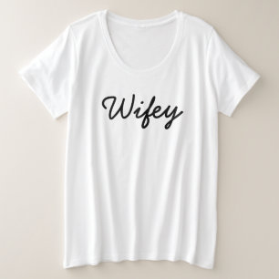 Camiseta Wifey Modern Black Script White , Presente para es