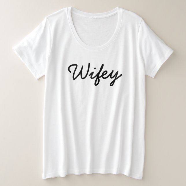 Camiseta Wifey Modern Black Script White , Presente para es (Frente do Design)