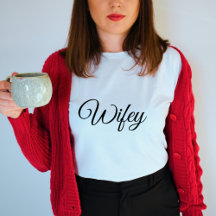 Wifey Modern Honeymoon White Script Women's