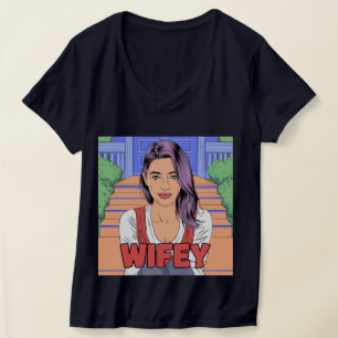 Camiseta Wifey Womens V-Neck T Shirt