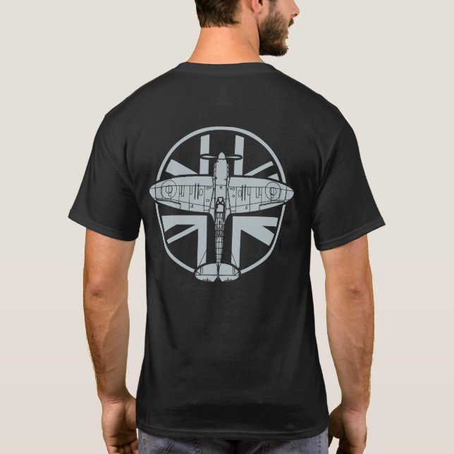 Camiseta WII Spitfire RAF 016 Sky Blue (Verso)