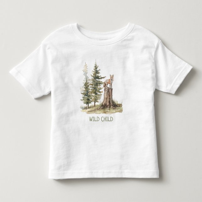 Camiseta WiILD Floresta Infantil Woodland Fox Baby Toddler (Frente)