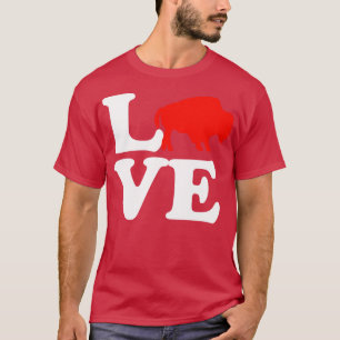 Camiseta Wild American Bison Dia de os namorados Love