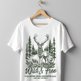 Camiseta Wild and Free Deer Forest Nature