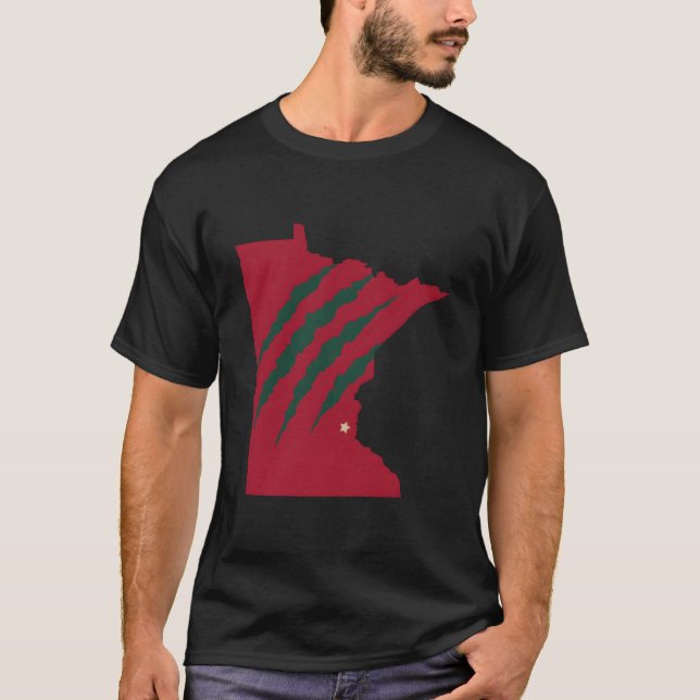 Camiseta Wild Animal Scratches Through Minnesota (Frente)