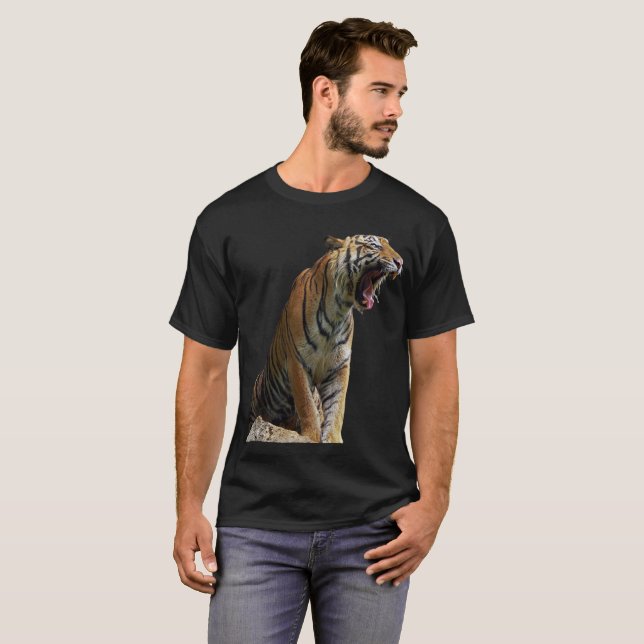 Camiseta Wild Animals Nature Roaring Tiger Shirt (Frente Completa)