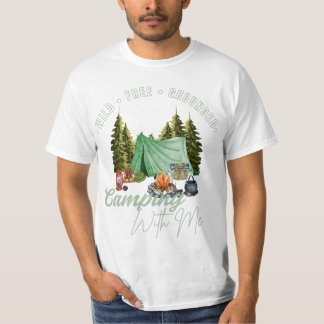 Camiseta Wild • Free • Grounded – Nature Camping Vibes
