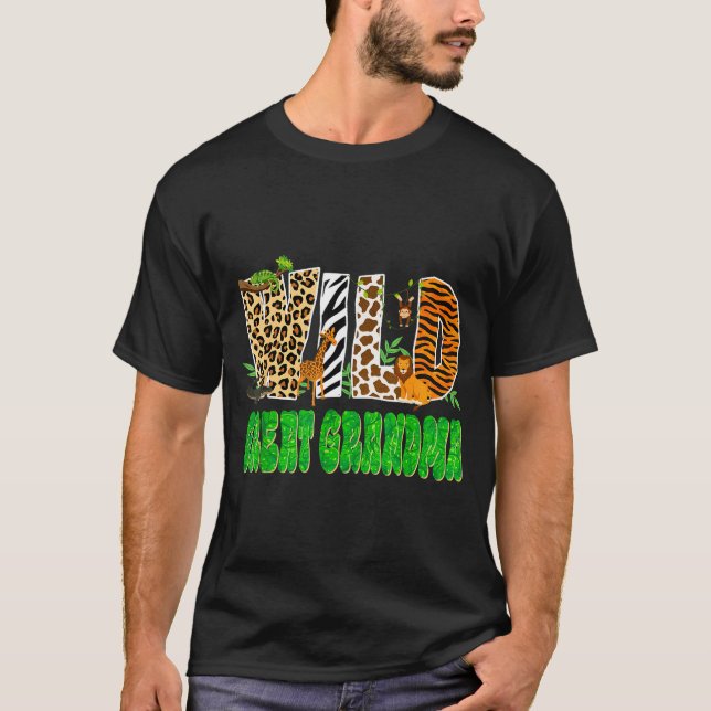 Camiseta Wild Great Grandma Zoo Safari Animal Birthday Fami (Frente)