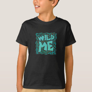 Camiseta Wild Me Brown e Teal Leopard Design