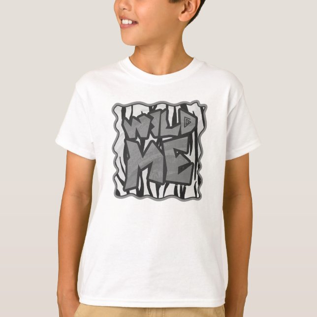 Camiseta Wild Me Tiger Black and White Impressão (Frente)