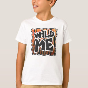 Camiseta Wild Me Tiger Quente Laranja e Impressão Preto