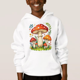 Camiseta Wild mushrooms and flowers in grass forest nature