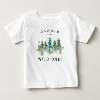 Camiseta Wild One 1st Birthday Woodland Watercolor
