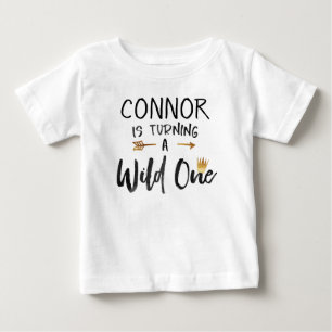 Camiseta Wild One Dourada Crown primeiro aniversar