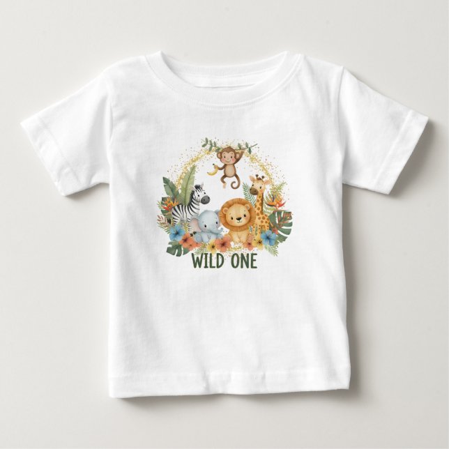 Camiseta Wild One - Jungle Animals (Frente)