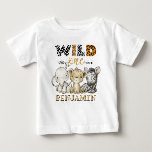 Camiseta WILD ONE Jungle Personalizado Primeiro Aniversário