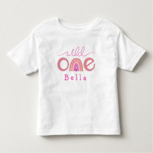 Camiseta Wild One Rainbow Pink Girly