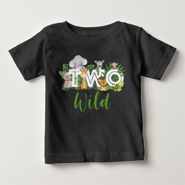 Camiseta Wild One segundo aniversário safari Party Toddler (Frente)